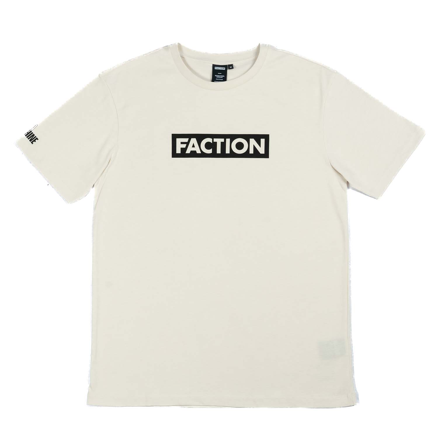 Faction La Machine Logo Tee Off-White Flat Lay Front