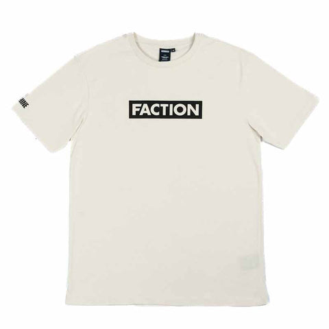 Faction La Machine Logo Tee Off-White Flay Lay Back