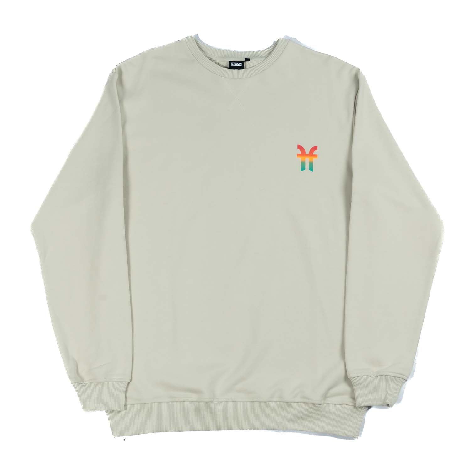 Faction Outcast Crew Neck Light Grey Flat Lay Front