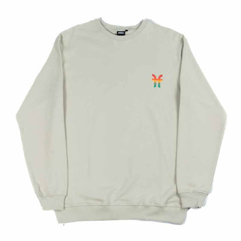 Faction Outcast Crew Neck Light Grey Flat Lay Back