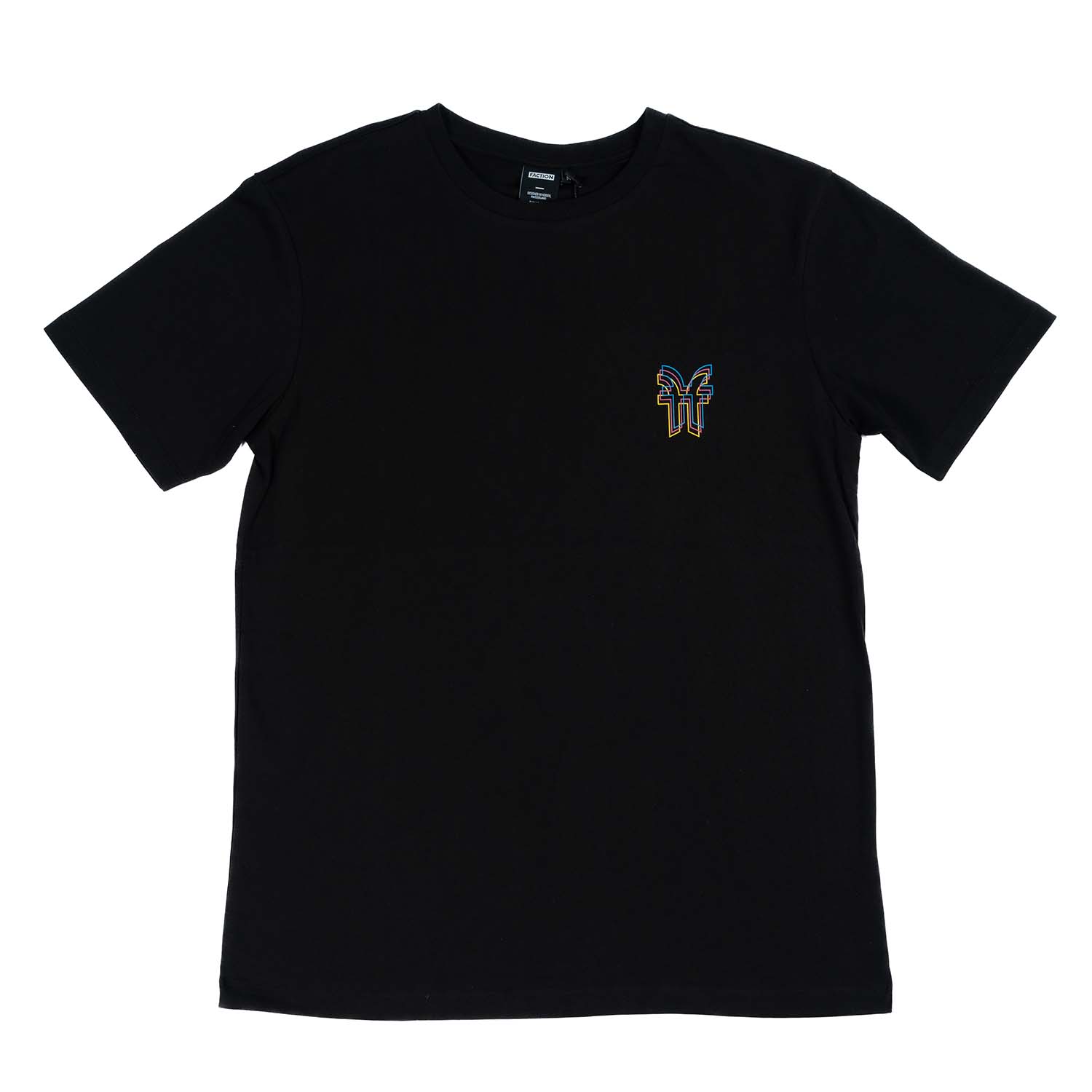 Faction Prodigy Black Tee Flat Lay Front